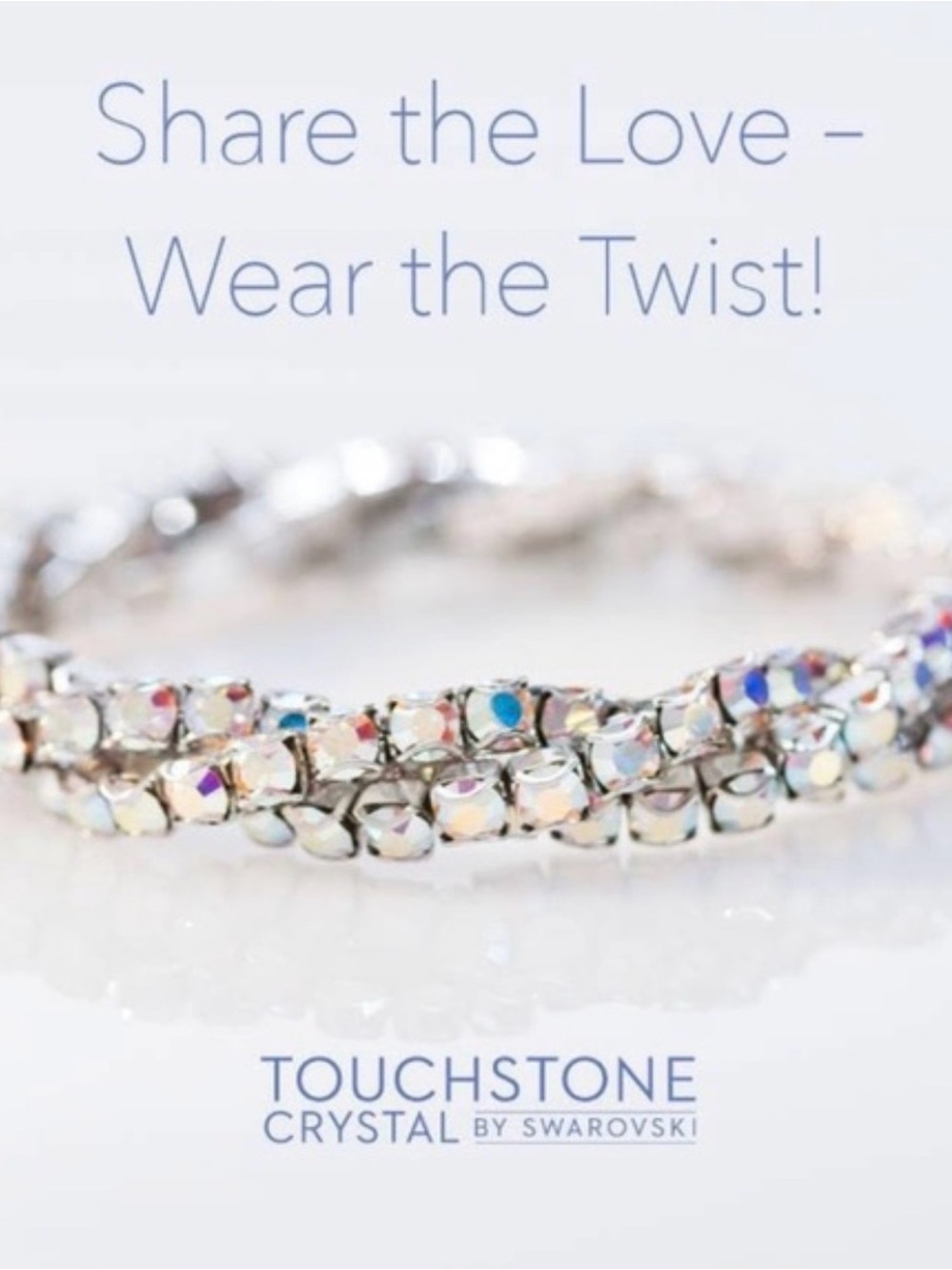 Touchstone Crystal by Swarovski Iridescent Silver-Tone Stretch Tennis Bracelet - Picture 4 of 4